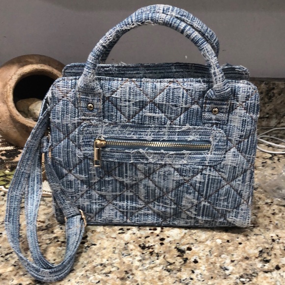 unbranded Handbags - Stylish Denim Blue Quilt Satchel Bag